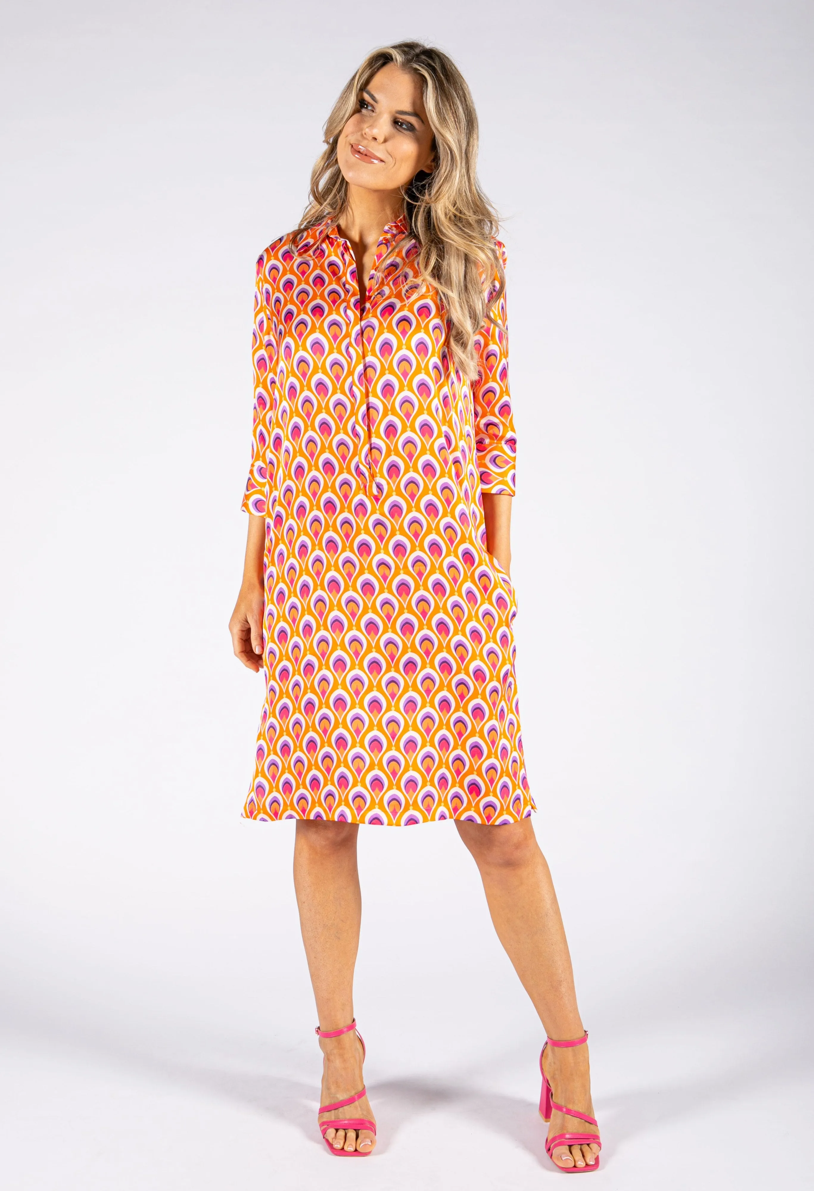 70's Print Shirt Dress