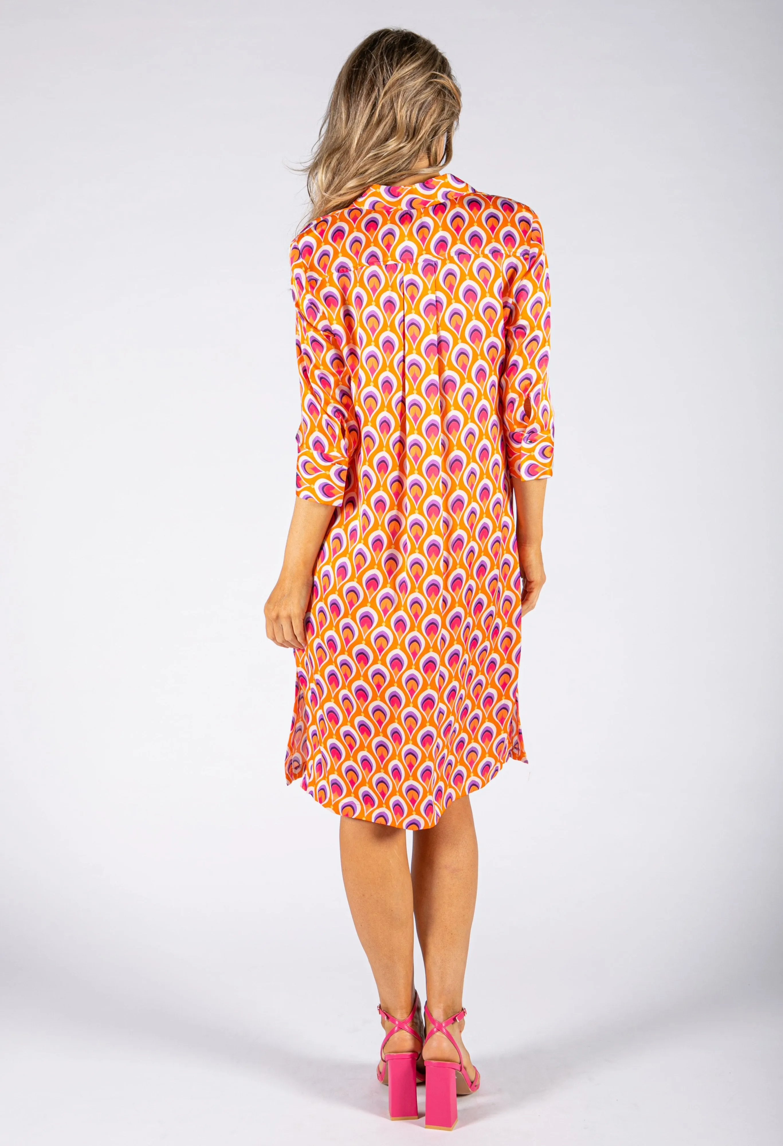 70's Print Shirt Dress