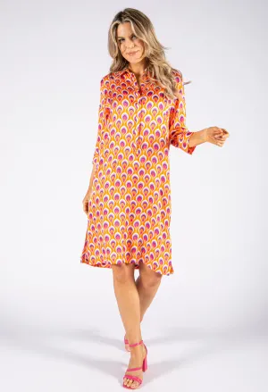 70's Print Shirt Dress