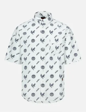 Allover Kamon and Eagle Print Shirt