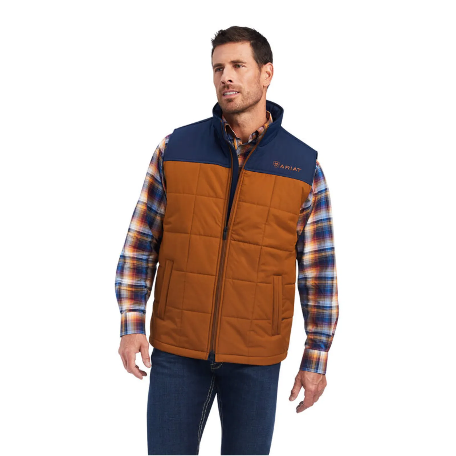 Ariat® Men's Crius Insulated Chestnut & Navy Vest 10041524