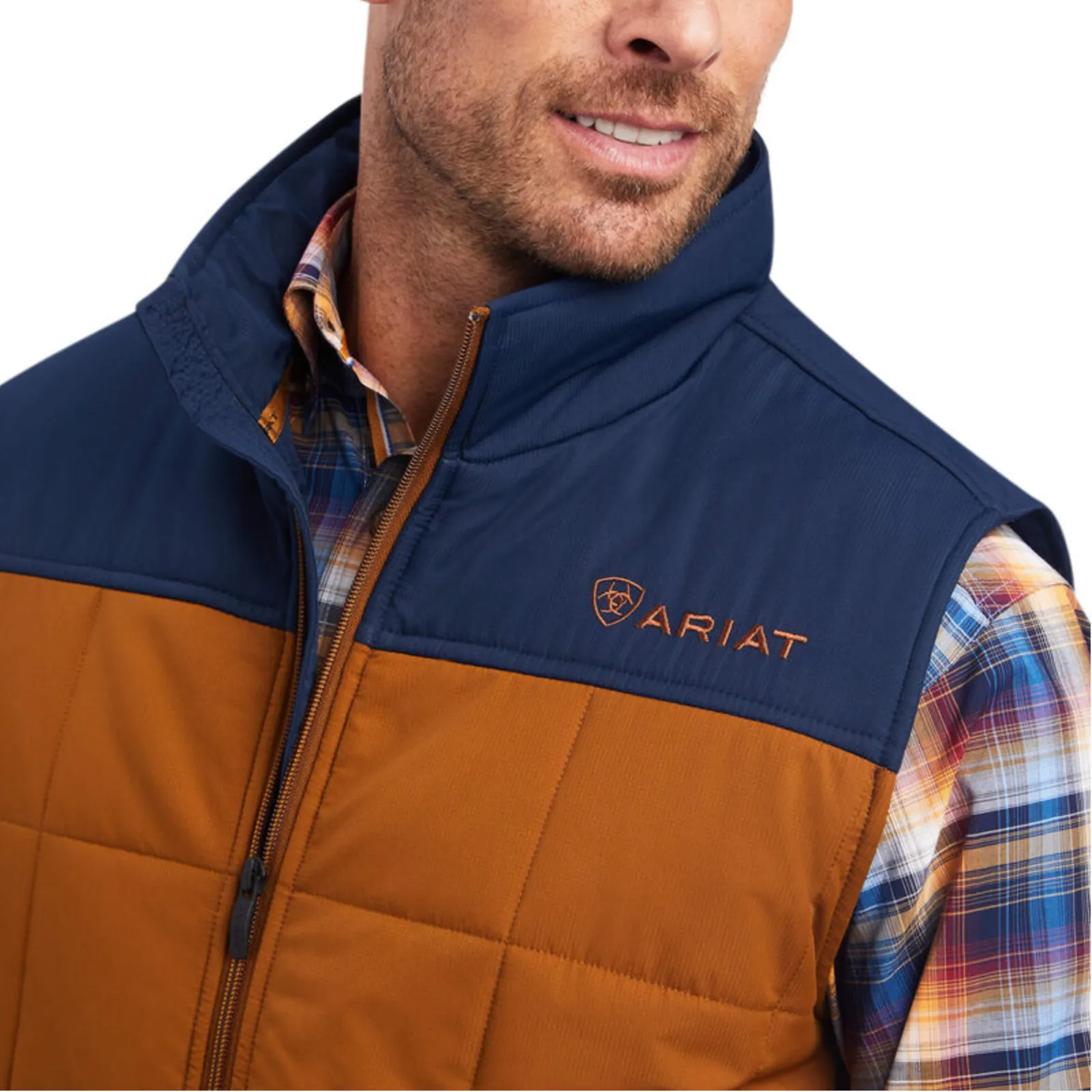 Ariat® Men's Crius Insulated Chestnut & Navy Vest 10041524