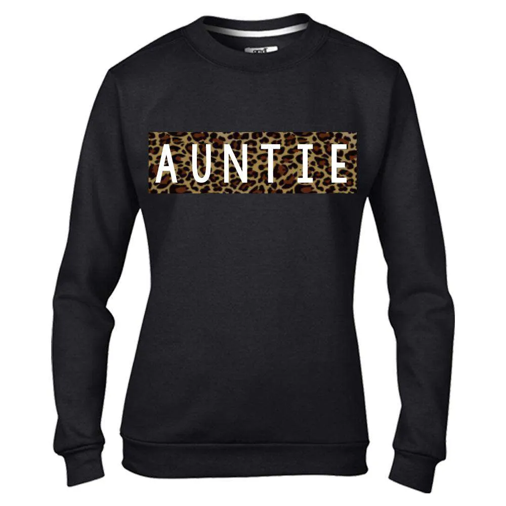 Auntie & Mini Leopard Print Matching Black Sweaters (MRK X)