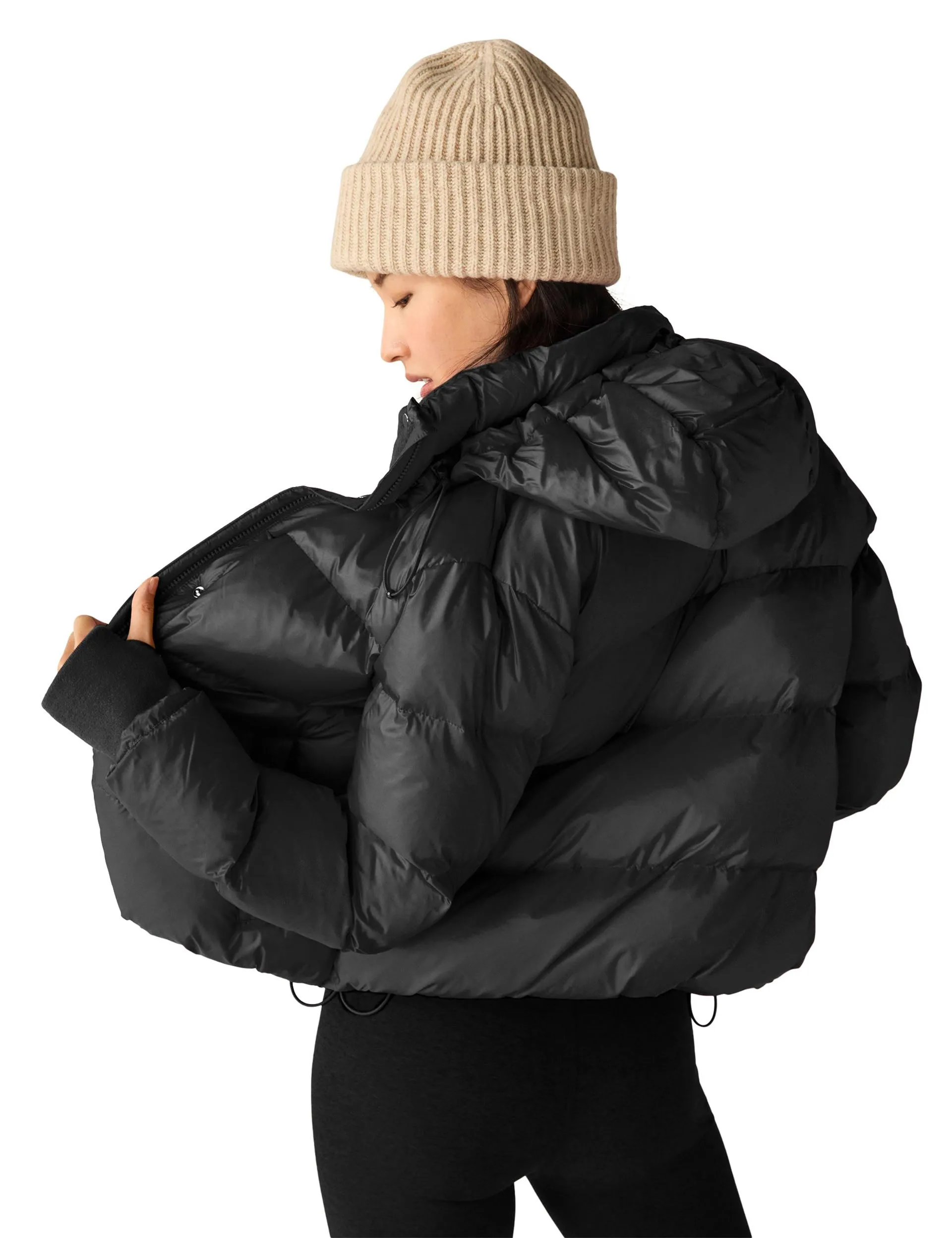 BIG COZY HOODED PUFFER JACKETBLACK