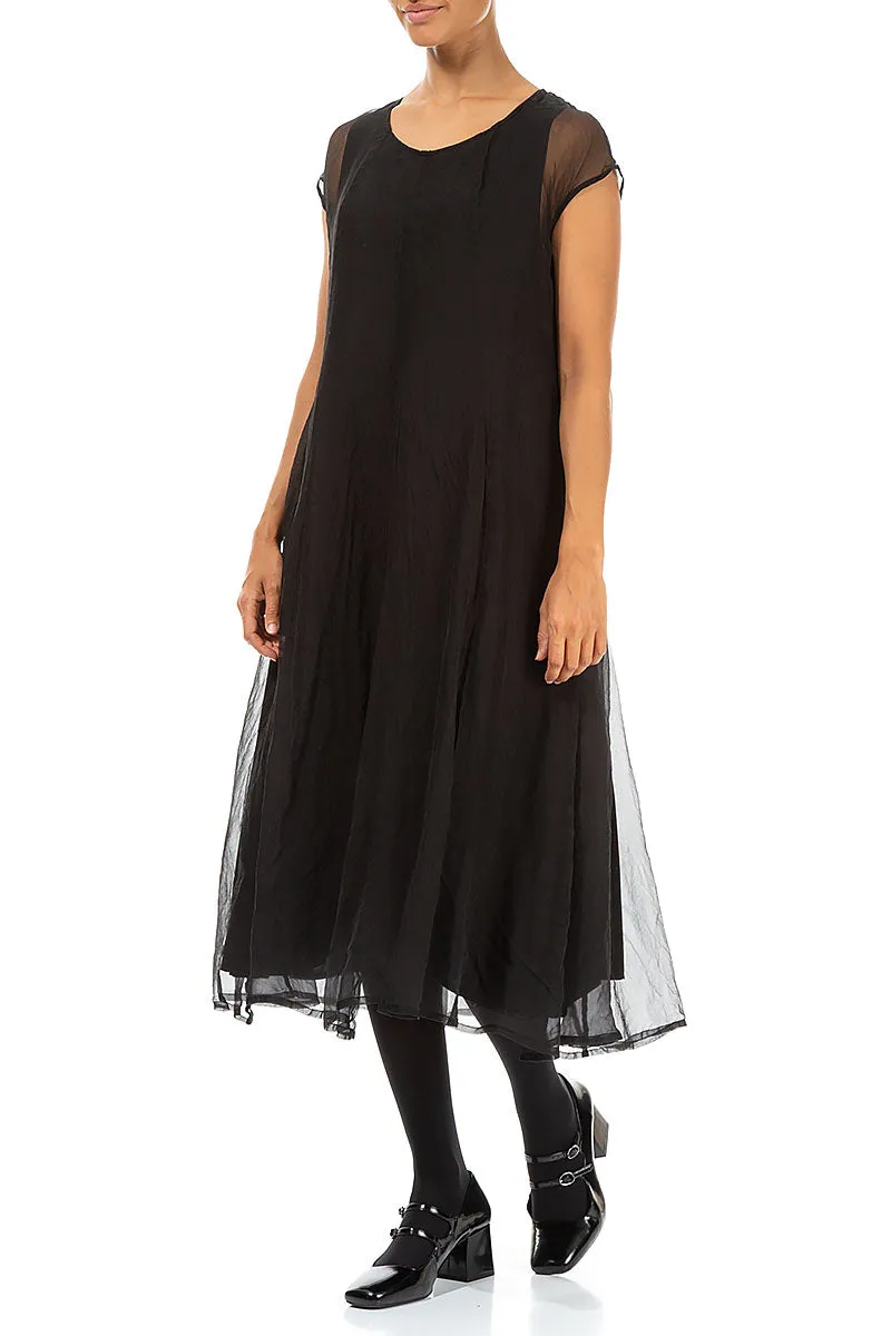 Black Silk Chiffon Dress