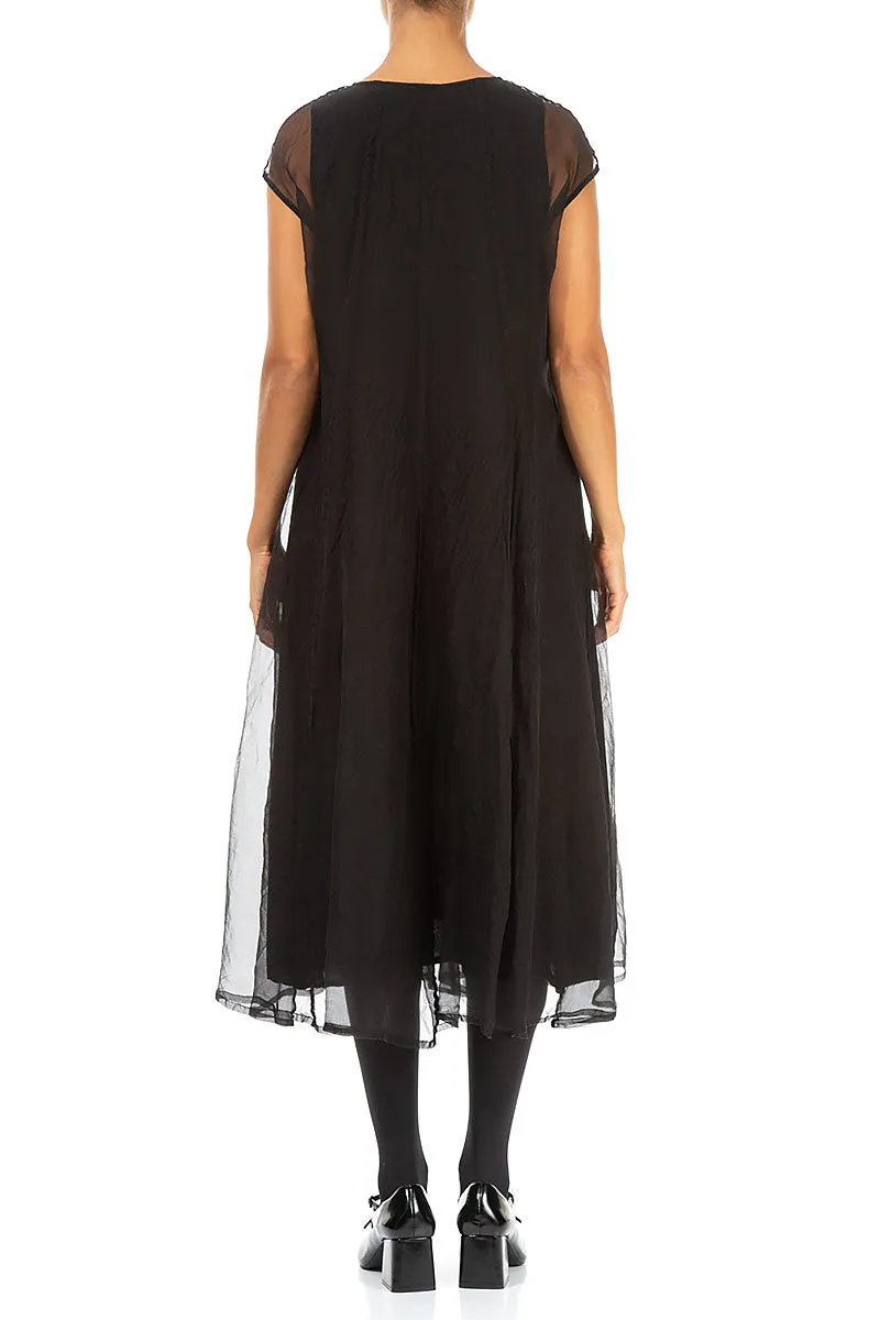 Black Silk Chiffon Dress