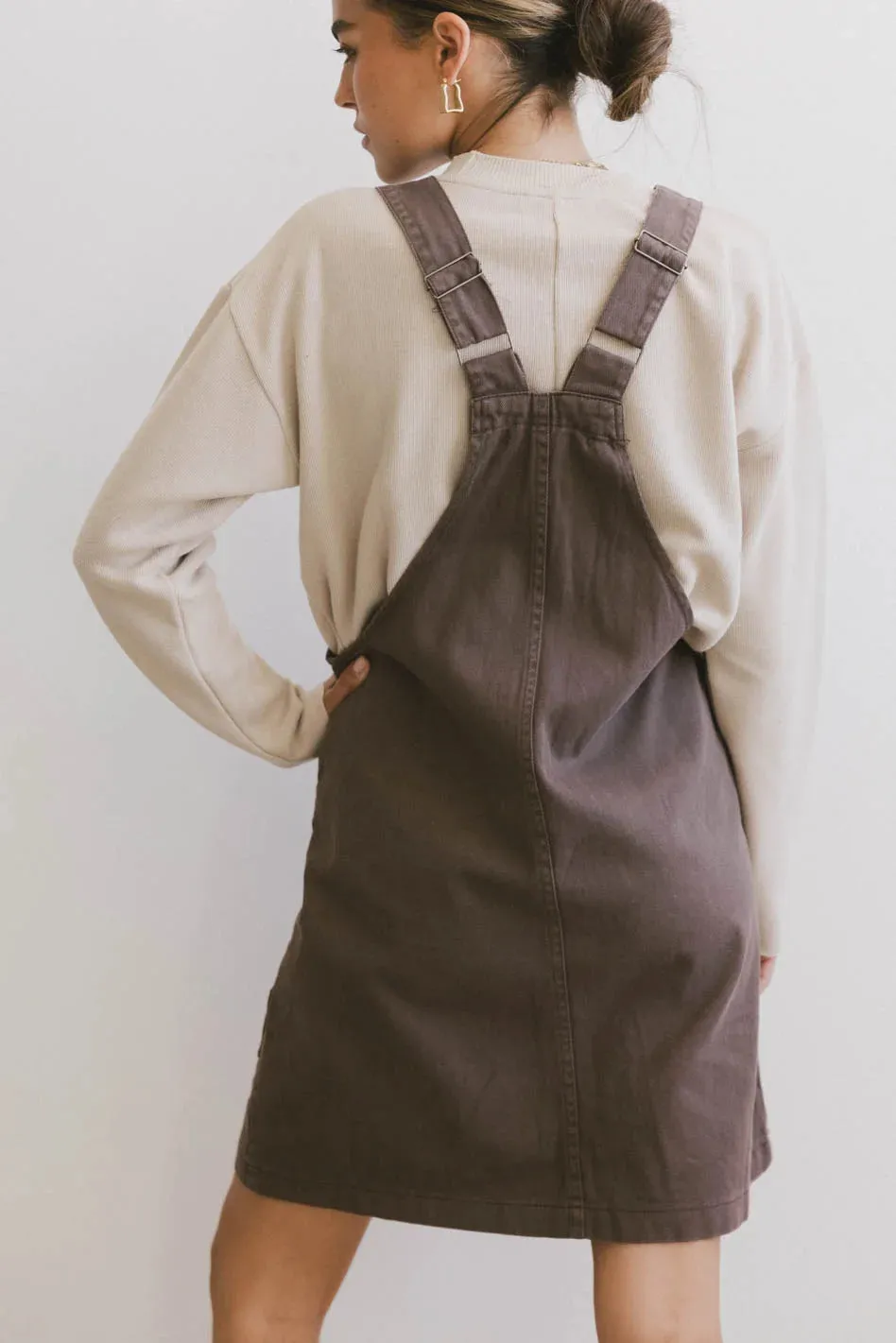 Britt Overall Dress in Brown - FINAL SALE