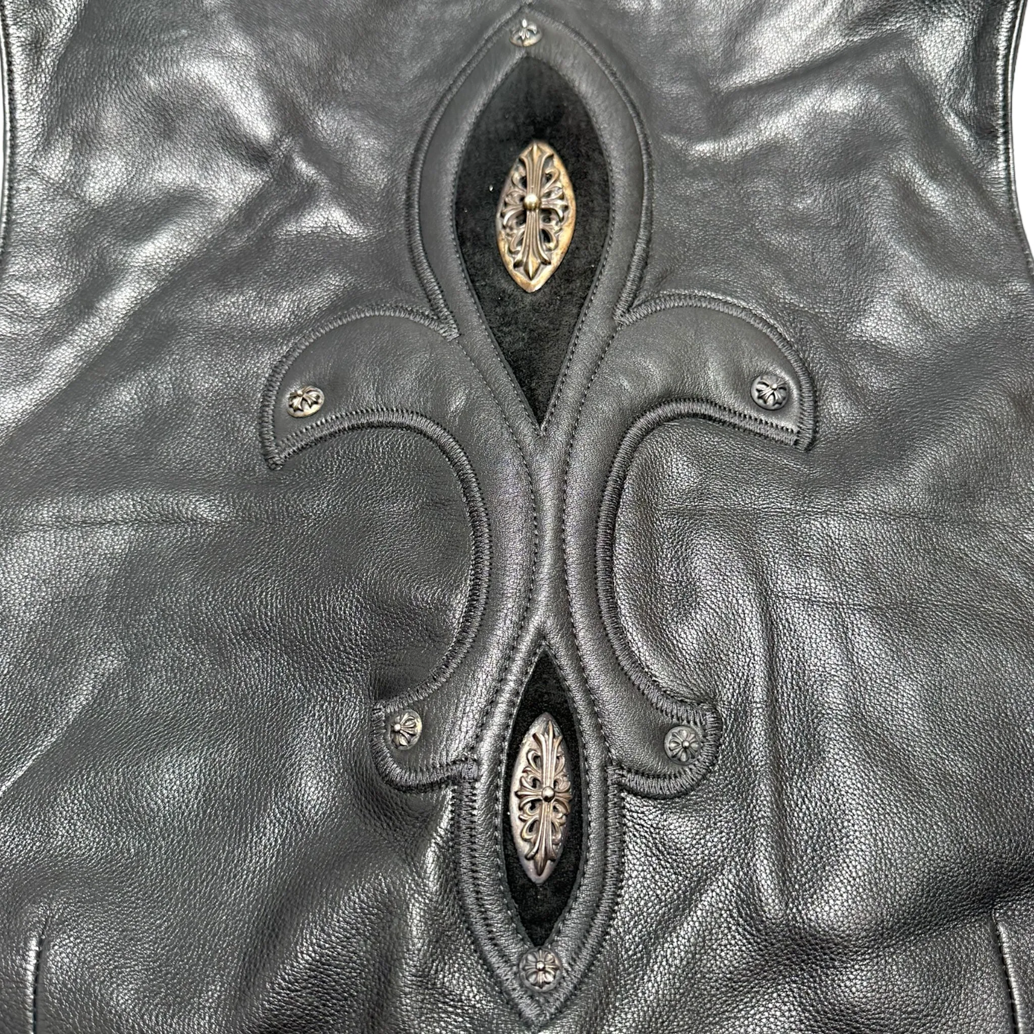 Chrome Hearts Le Fleur Leather Vest Black (Custom)