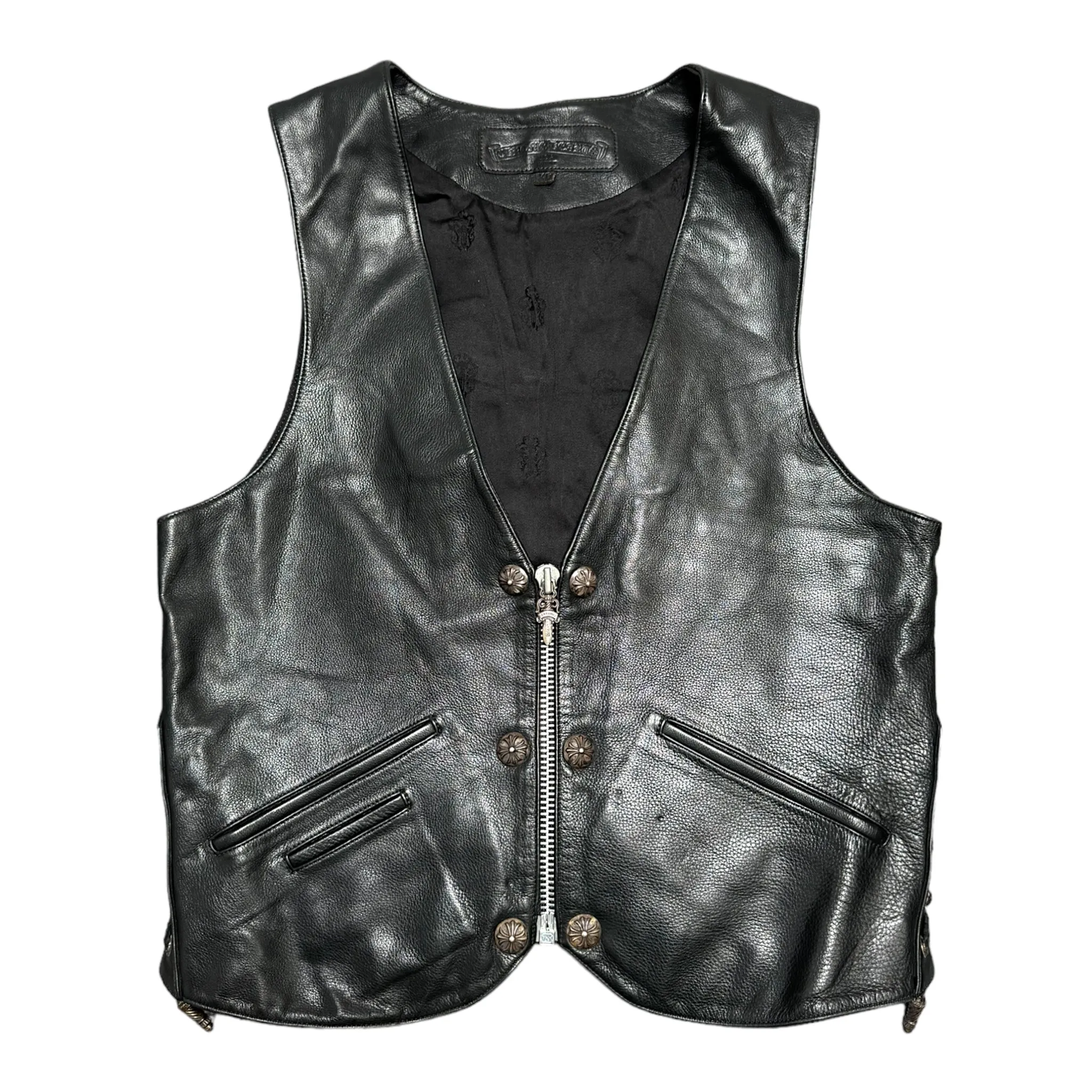 Chrome Hearts Le Fleur Leather Vest Black (Custom)