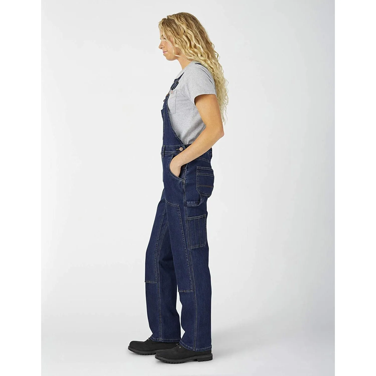 Dickies Women's Denim Double Front Bib Overalls