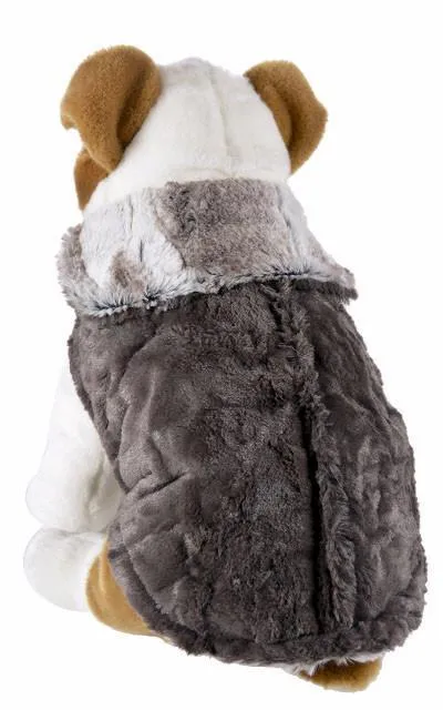 Dog Coat, Reversible - Luxury Faux Fur in Birch with Cuddly Fur