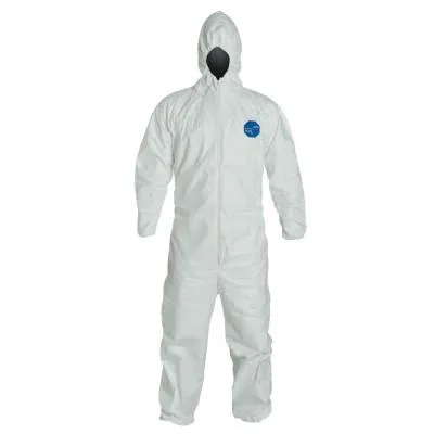 DuPont™ Tyvek® 400 Hooded Coverall w/Elastic Wrists/Ankles, White, 4X-Large, TY127S-4XL