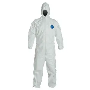 DuPont™ Tyvek® 400 Hooded Coveralls w/Elastic Wrists/Ankles, Vend Pack, White, X-Large, TY127SWHXL0025VP