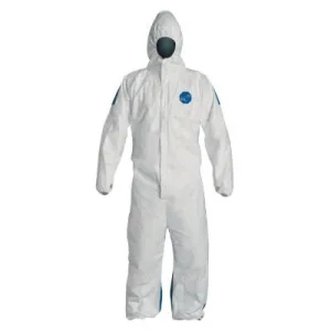 DuPont™ Tyvek 400D Coveralls with Attached Hood, Blue/White, Medium, TD127SWBMD0025CM