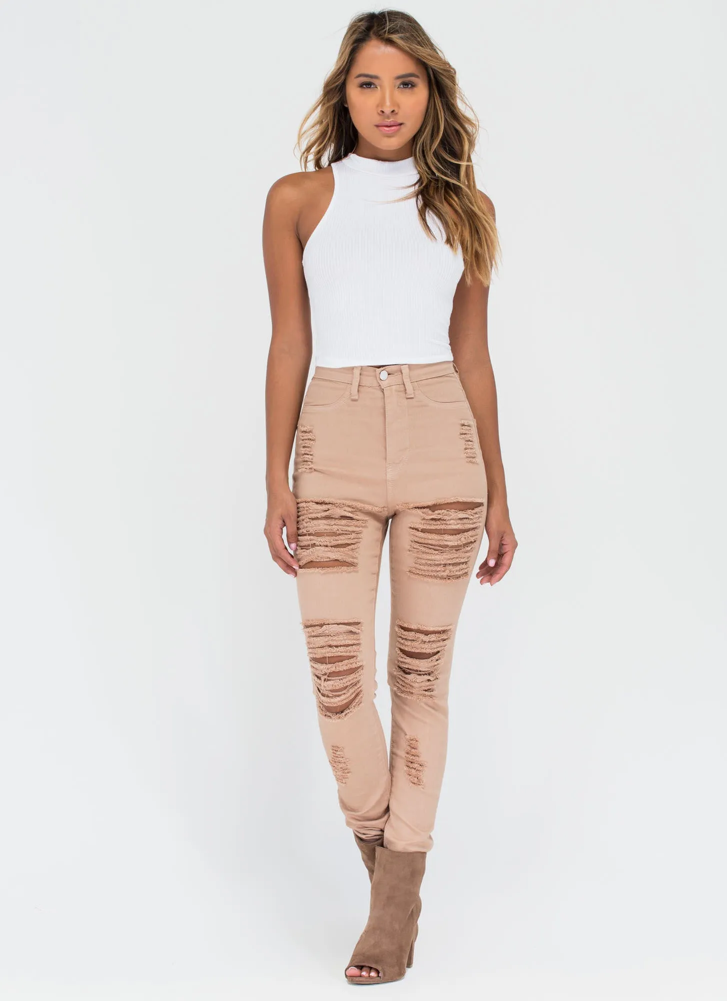 Easy Going Cropped Rib Knit Top