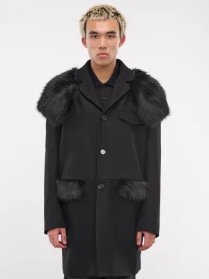 Faux Fur Trim Coat (2054F-0254-BLACK)