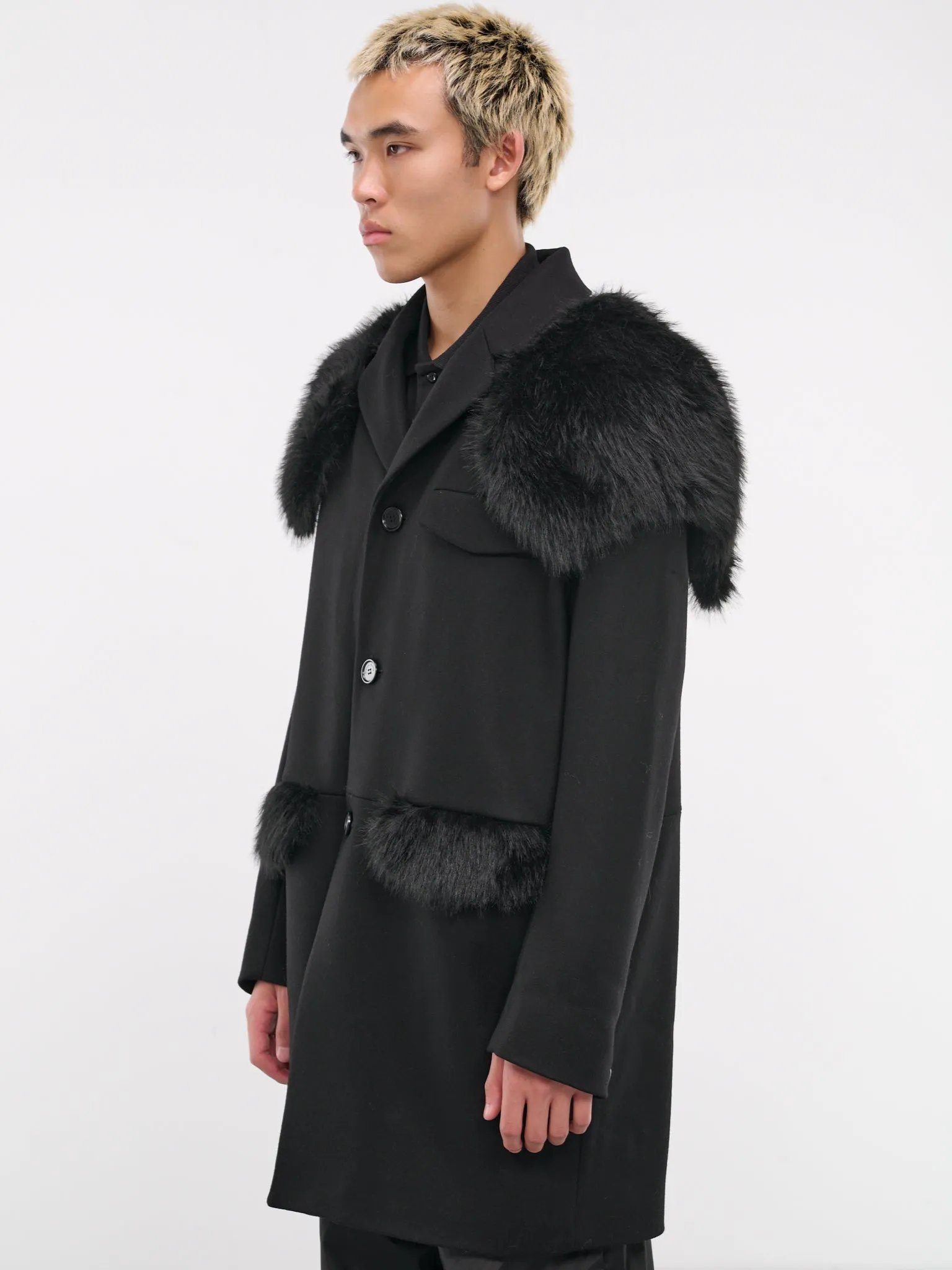 Faux Fur Trim Coat (2054F-0254-BLACK)