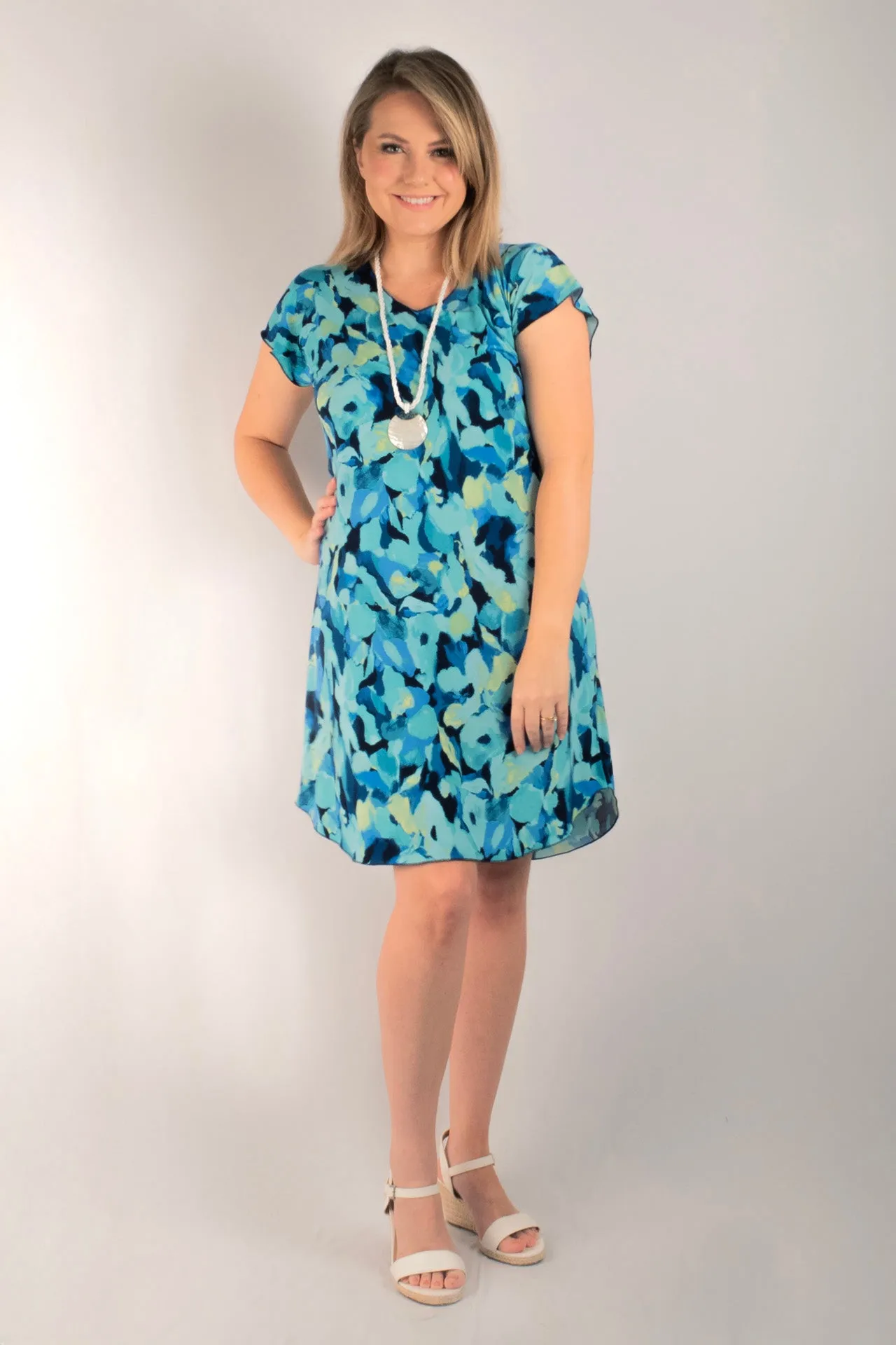 Gelato Print Short Sleeve Jersey Shift Dress