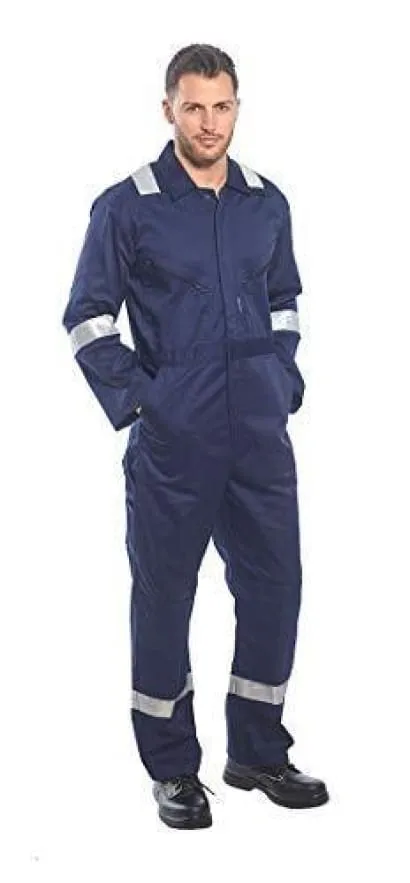 Iona Zipped Boiler Suit overalls Coverall Portwest F813 Enhanced Visibility