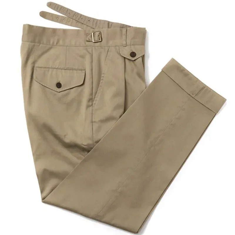 Khaki Gurkha Pants For Men - Vintage Military Style Trousers