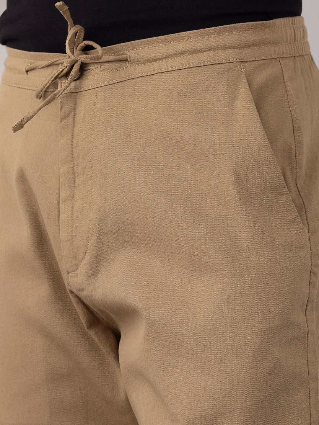 Khaki Plain Loose Pants