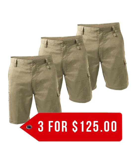 King Gee Workcool 1 Cargo Work Shorts (K17800-1)-3pack