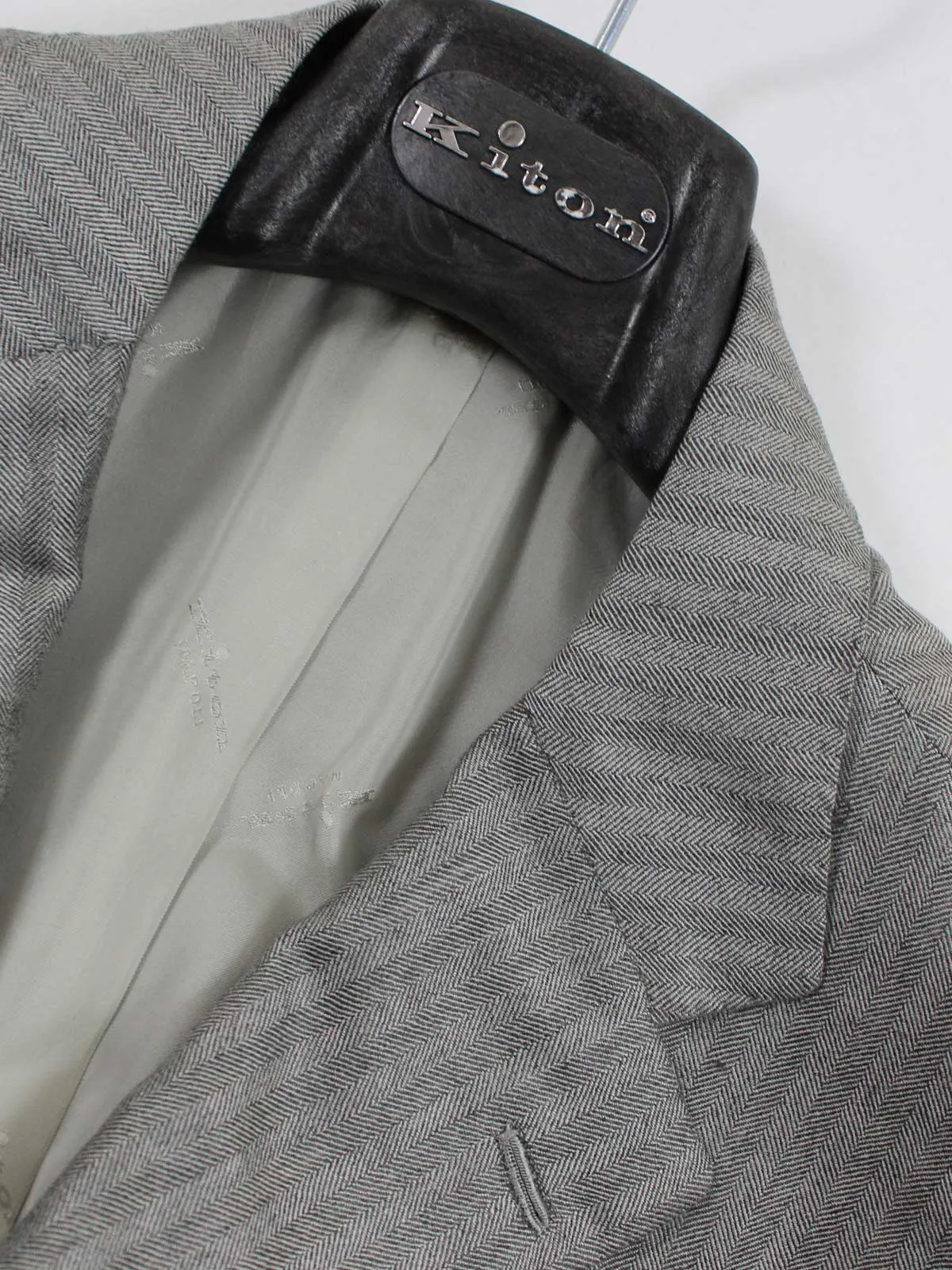 Kiton Sport Coat Gray Herringbone Cashmere Vicuña Silk EUR 53/ US 42 L REDUCED - SALE