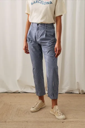 Kyrklandet Trouser Stripes Navy Blue