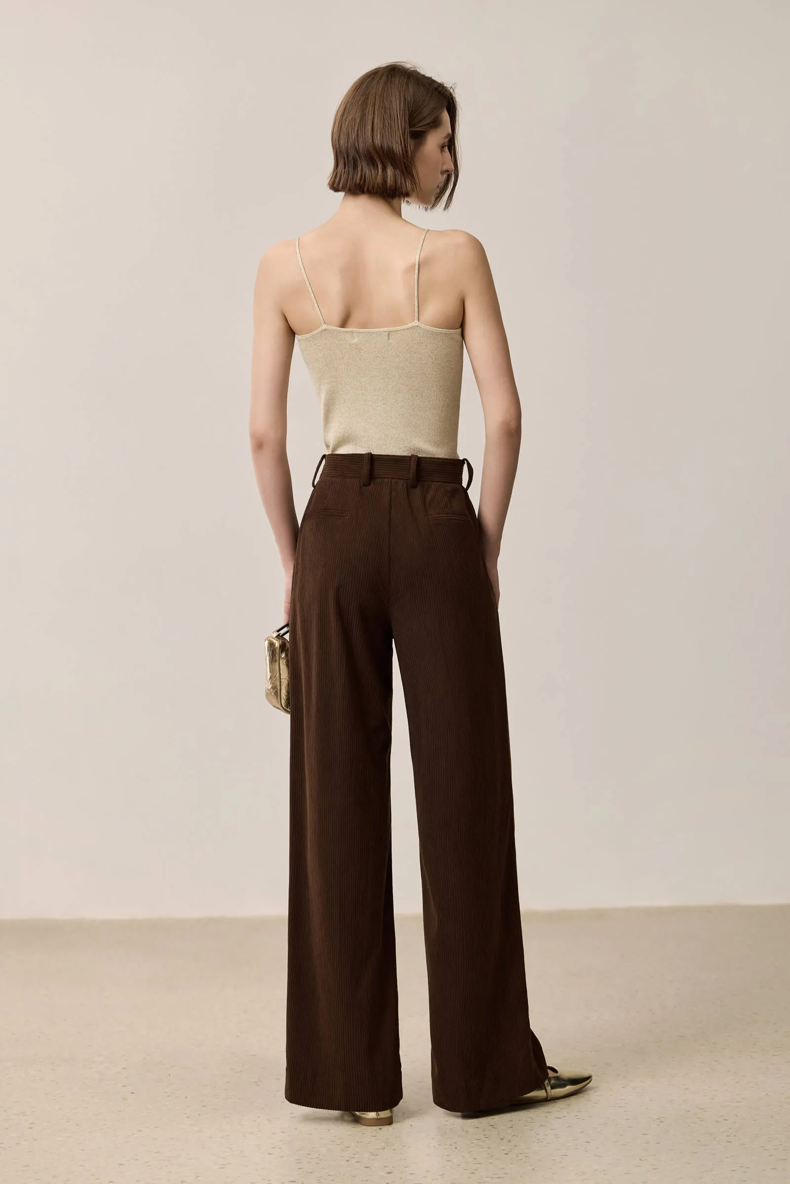 LILY Melange High-Waist Wide-Leg Pants