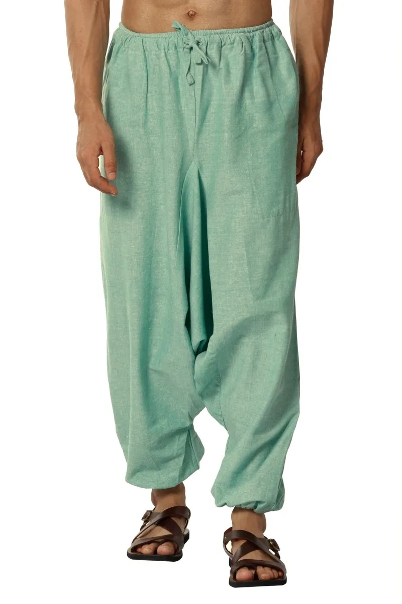 Men's Harem Pack of 2 | Blue and Sea Green | Fits Waist Sizes 28 to 36 Inches