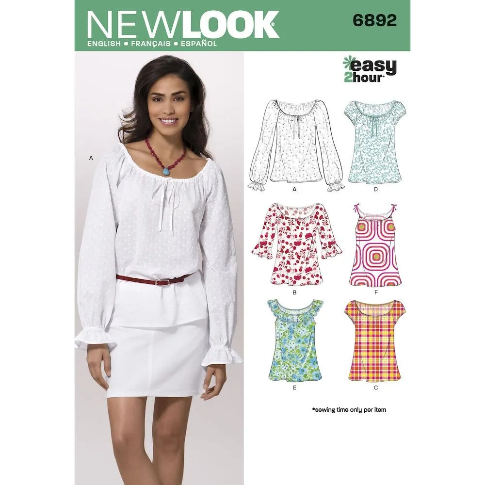 Newlook Pattern 6892 Misses Easy 2 Hour* Tops