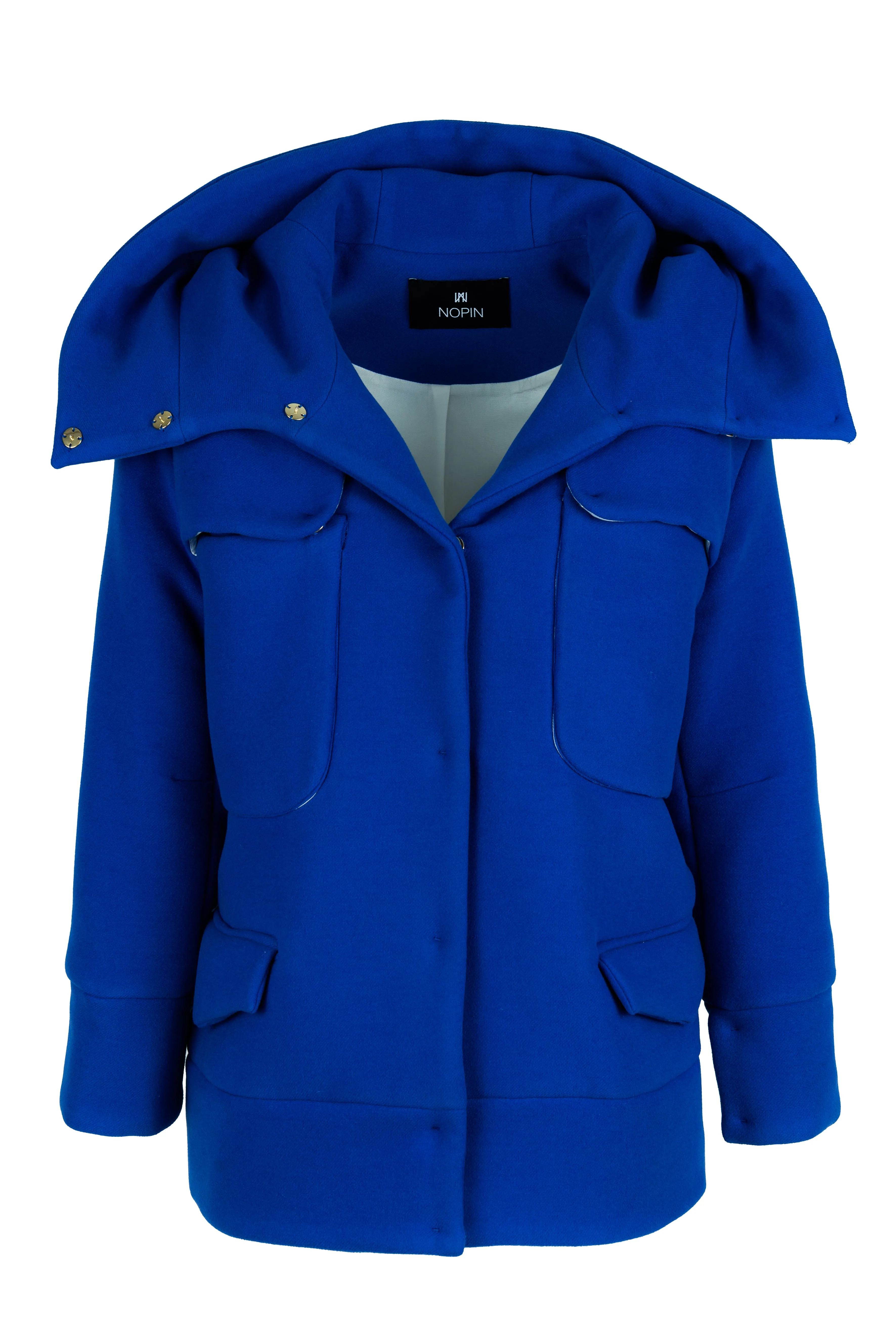 Oversized Blue Jacket with Hood