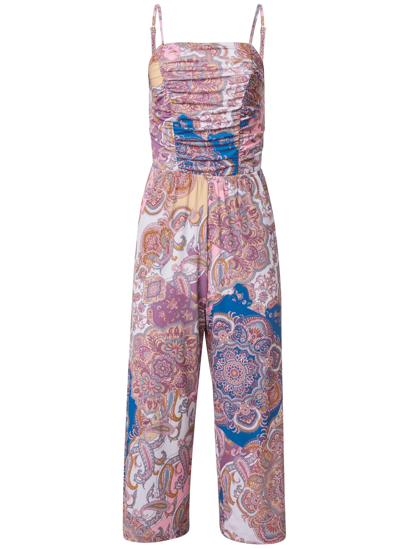 Paisley Print Jumpsuit - Pink Multi