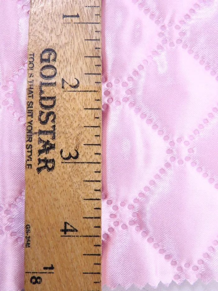 Quilted Stamped Diamond Batting Upholstery Fabric / Pink / Sold By The Yard