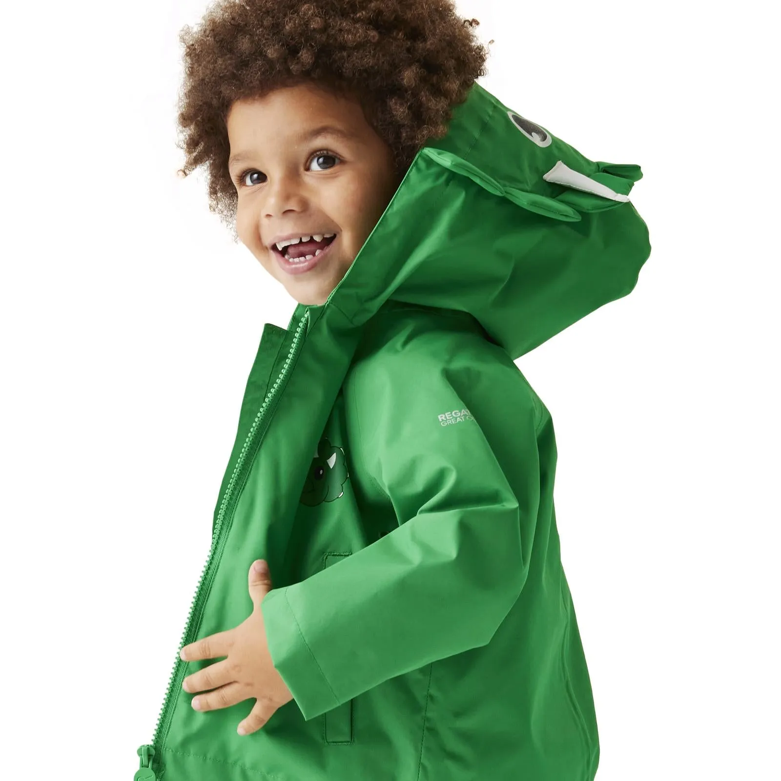 Regatta Kids Animal Print Hooded Waterproof Jacket