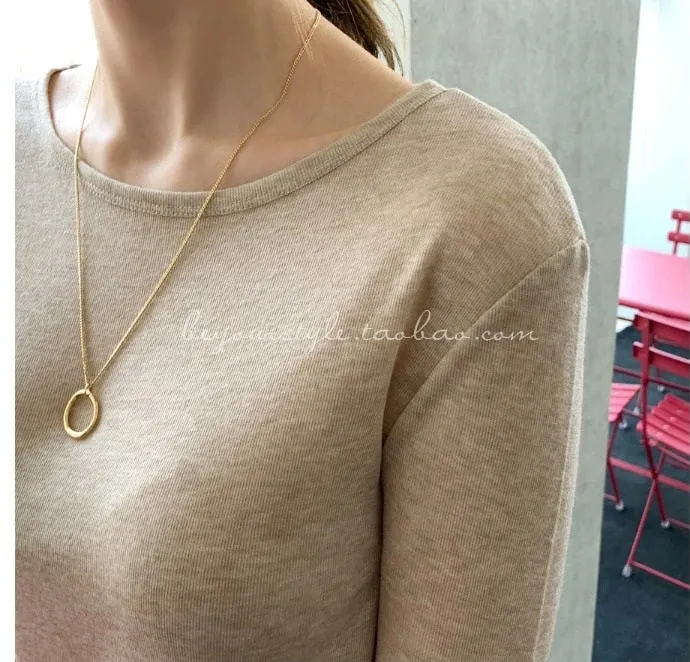 Spring Sexy Elastic Korean Style Skinny Slim Fit Long Sleeve Tops #2216