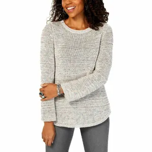 Style & Co Women's Mixed-Stitch Crew-Neck Sweater