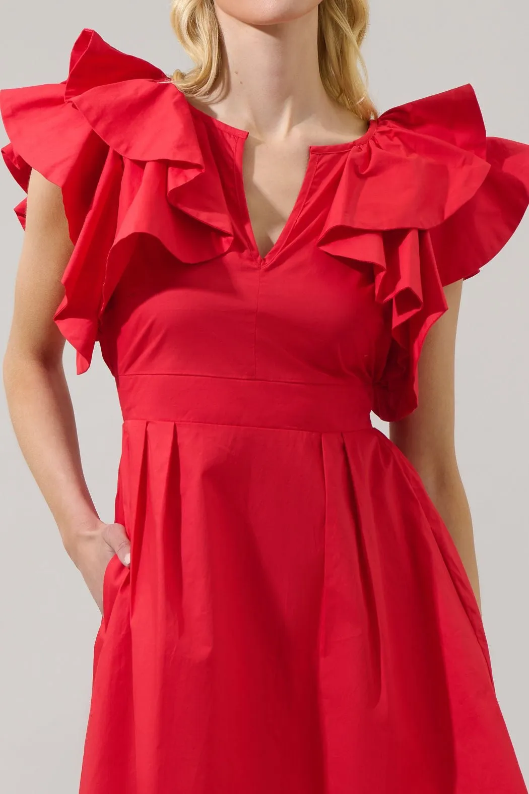 Sugarlips Wilma Ruffle Mini Dress - RED