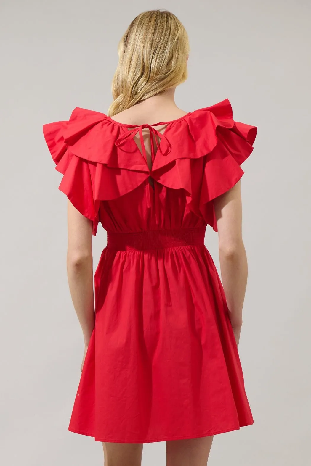 Sugarlips Wilma Ruffle Mini Dress - RED