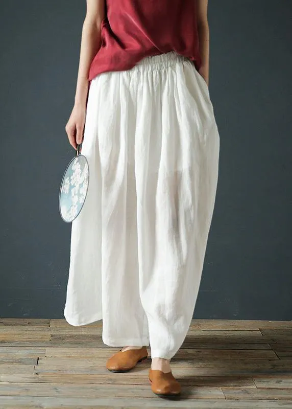 Summer cotton and linen wide-leg pants loose women's trousers