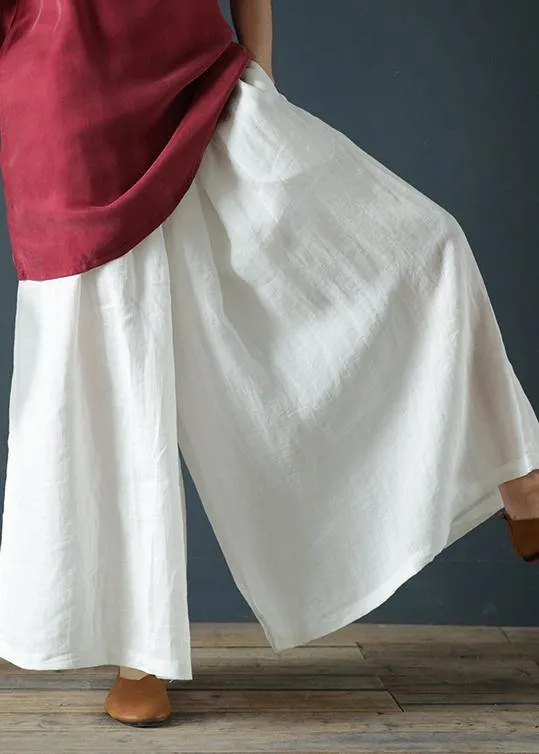 Summer cotton and linen wide-leg pants loose women's trousers