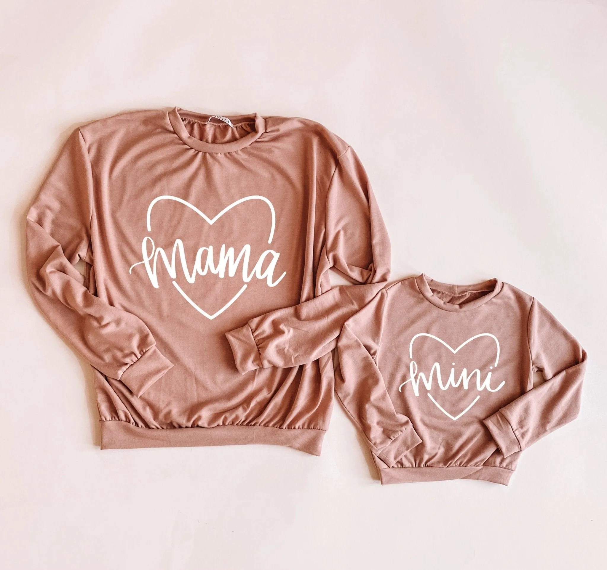 Tan Mama & Mini Mommy and Me sweatshirt