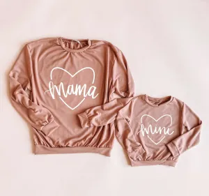 Tan Mama & Mini Mommy and Me sweatshirt