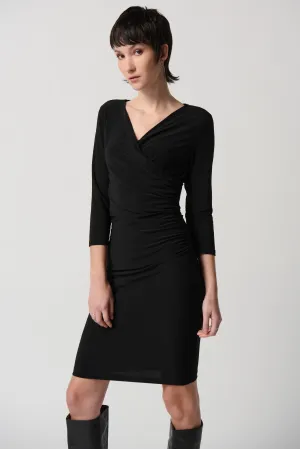 Three-Quarter Sleeve Wrap Dress