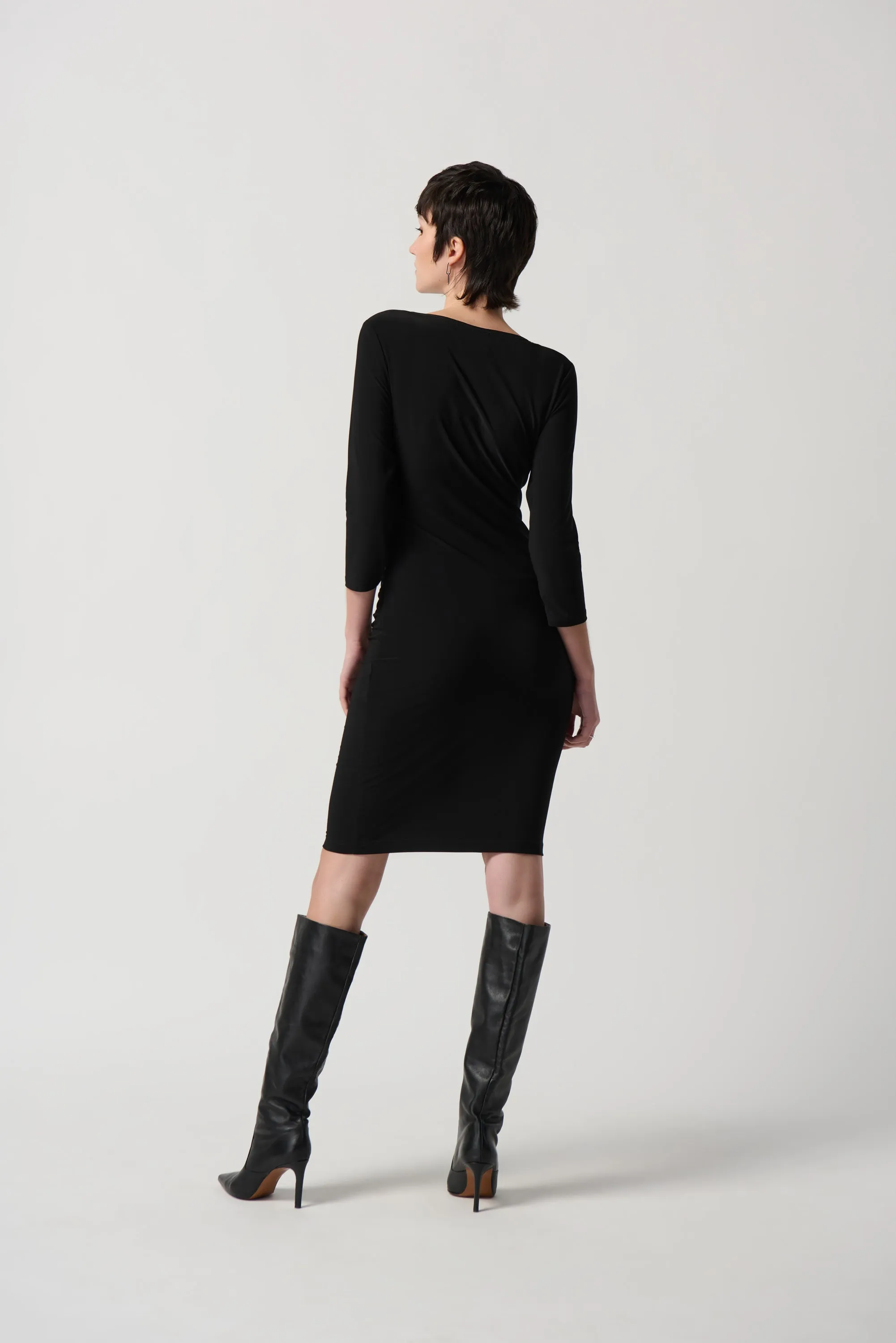 Three-Quarter Sleeve Wrap Dress