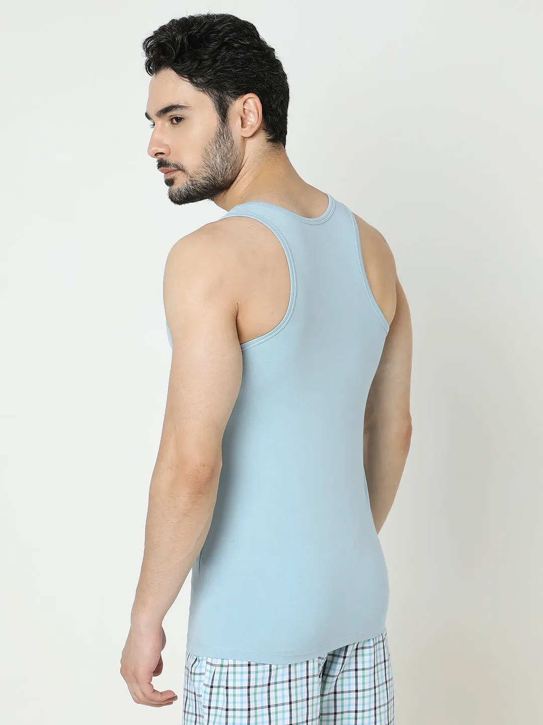 Underjeans by Spykar Men Premium Light Blue Vest