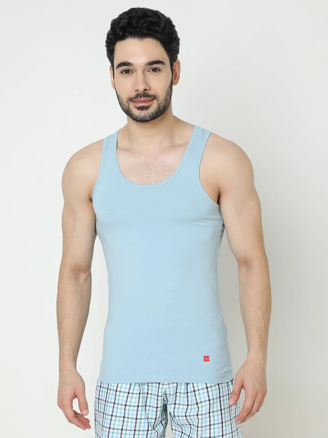 Underjeans by Spykar Men Premium Light Blue Vest