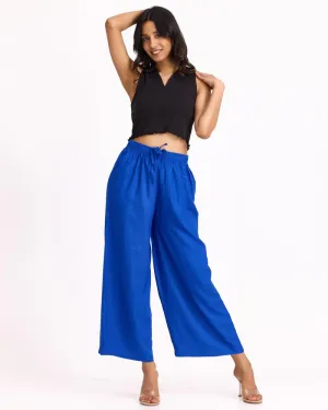 Women Royal Blue Palazzos